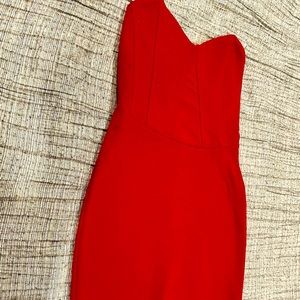 TOBI Red Strapless fitted Dress, Size Small